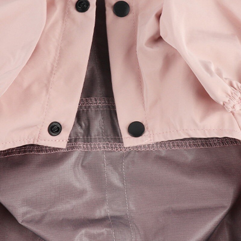 Cute Button Up, Reflective Raincoat, With Mesh Breathable Inside