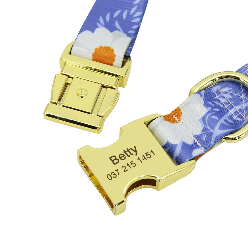 Personalized dog collar ,custom Engraveing, summer vibes, for small to large breeds