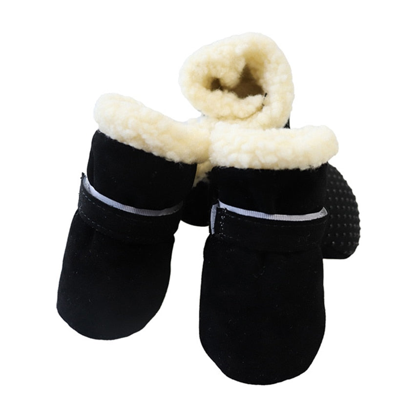 Fleece Lined Boots With Velcro Strap