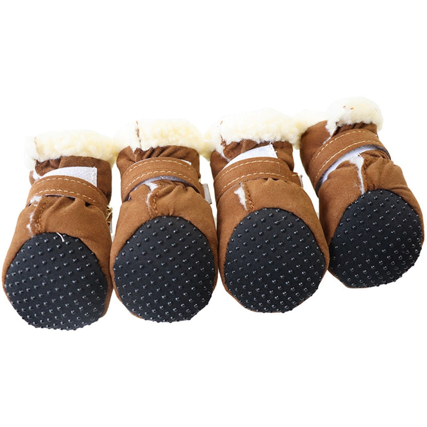 Fleece Lined Boots With Velcro Strap