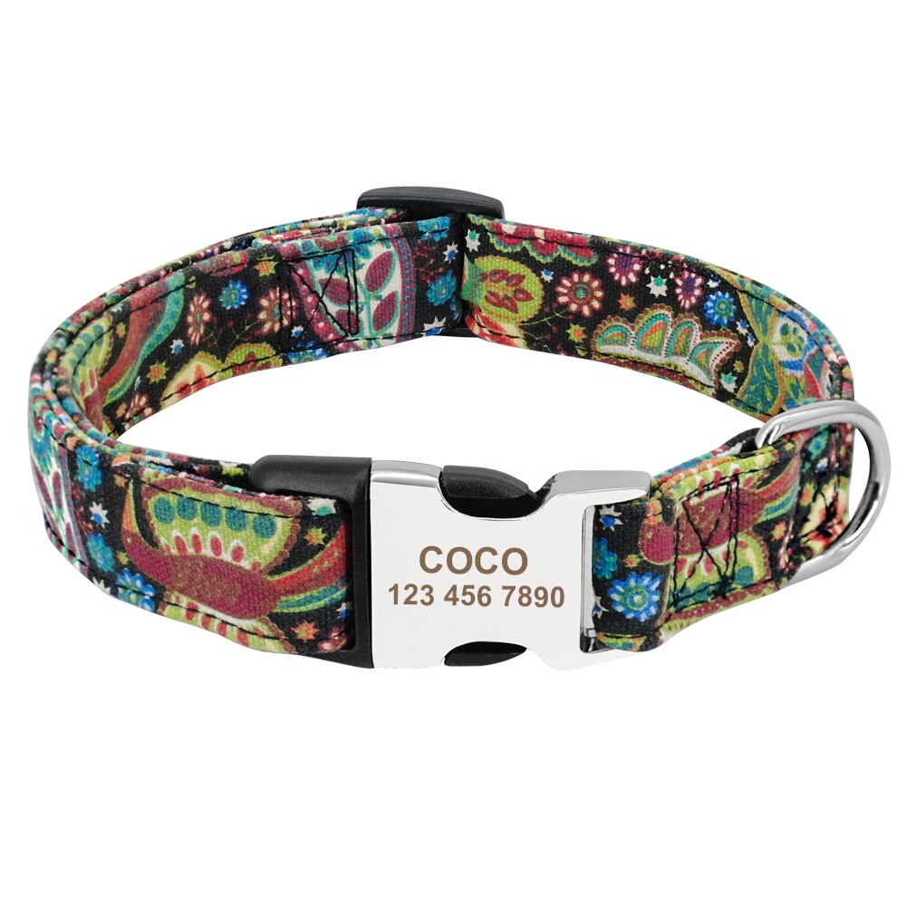 Personalized dog collar, for small to medium breeds