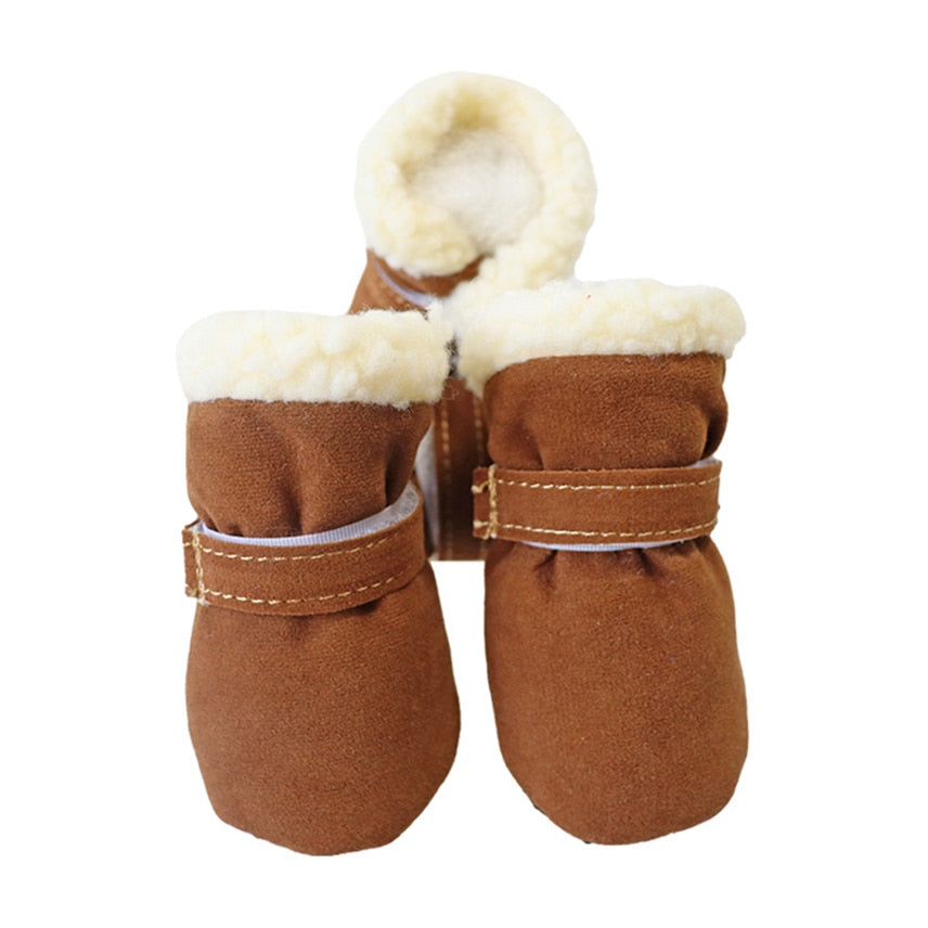 Fleece Lined Boots With Velcro Strap