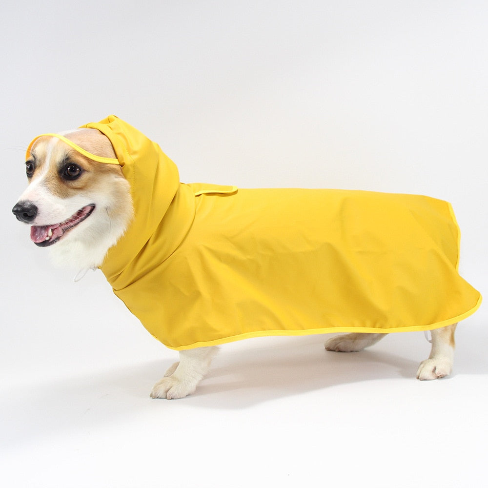 Yellow Rain Coat, Poncho Style, With Little Clear Cap