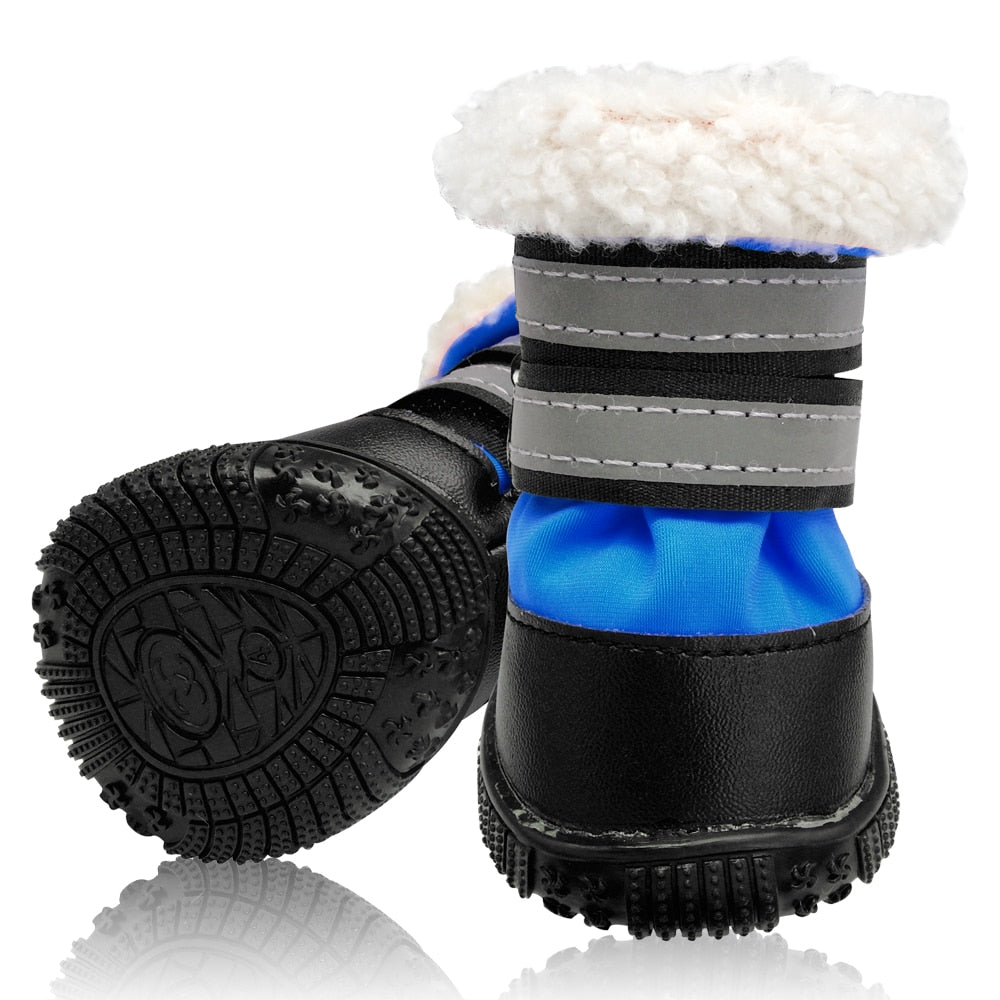 Fleece lined reflective snow boots