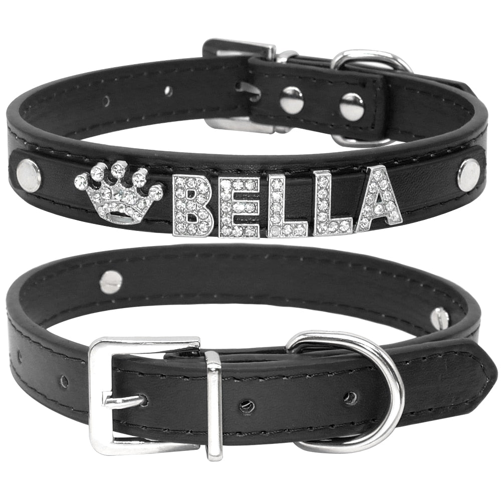 Personalized Rhinestone Puppy Collar, for Small Dogs