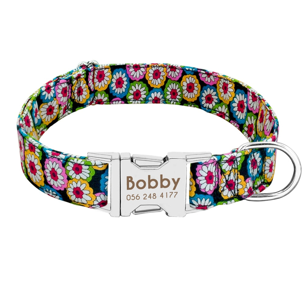 Personalized Collar, With Matching Lead and Harness set, for Small to Large Breeds