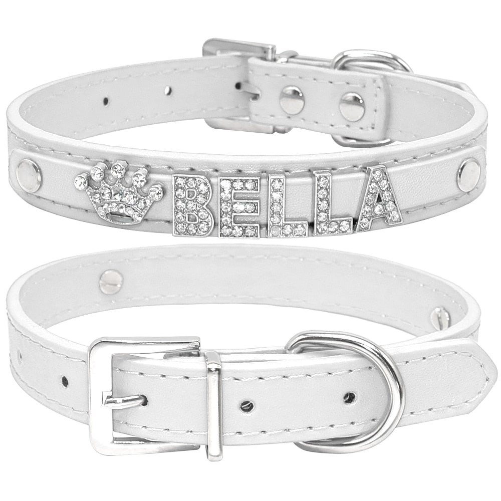 Personalized Rhinestone Puppy Collar, for Small Dogs