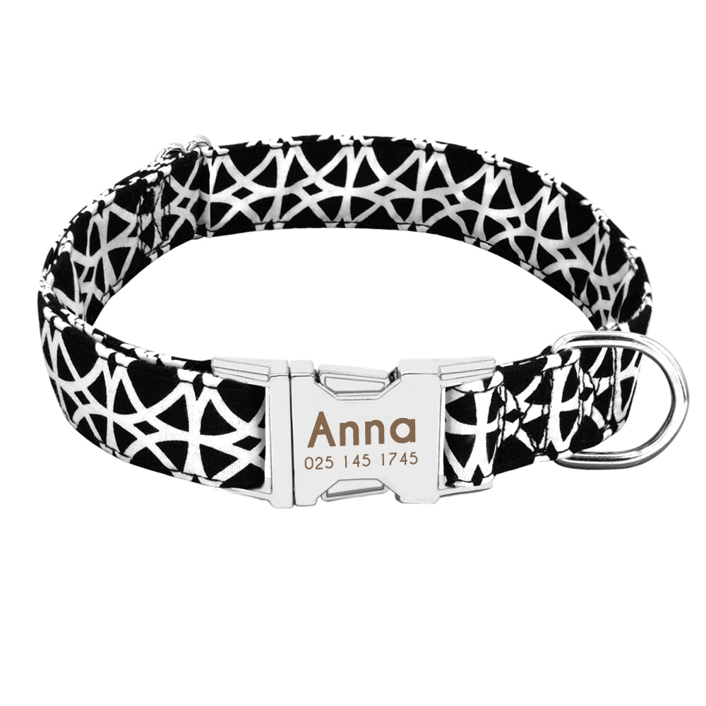 Personalized Collar, With Matching Lead and Harness set, for Small to Large Breeds