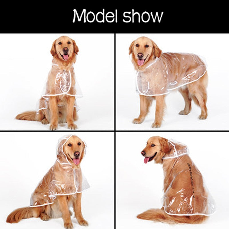 HOOPET Transparent Raincoat, For Big Dogs