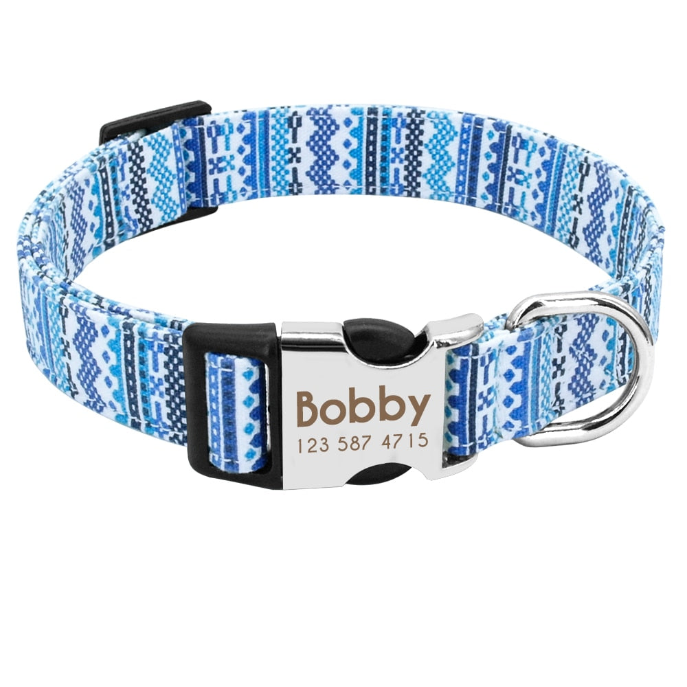 Personalized dog Collar, with Engraveing on buckle, For small to large breeds