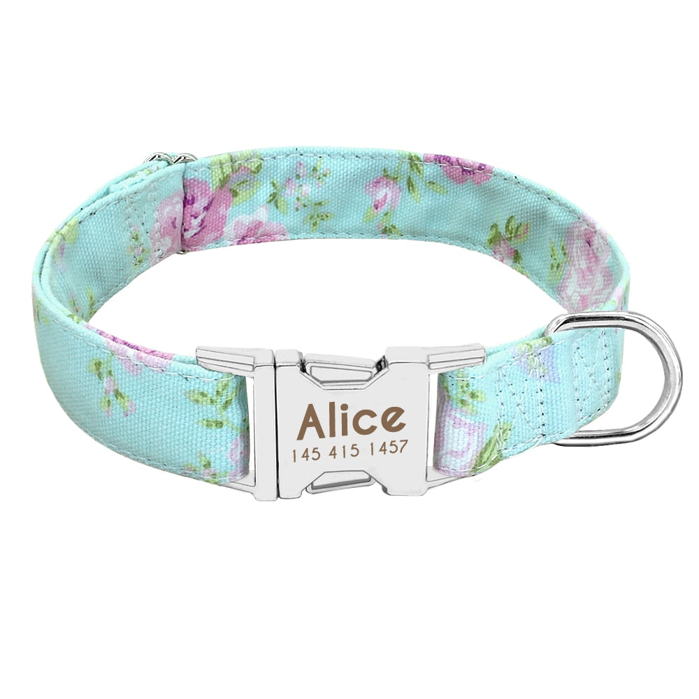 Personalized funkiy Dog Collar, Engraveing on buckle, for small to large breeds