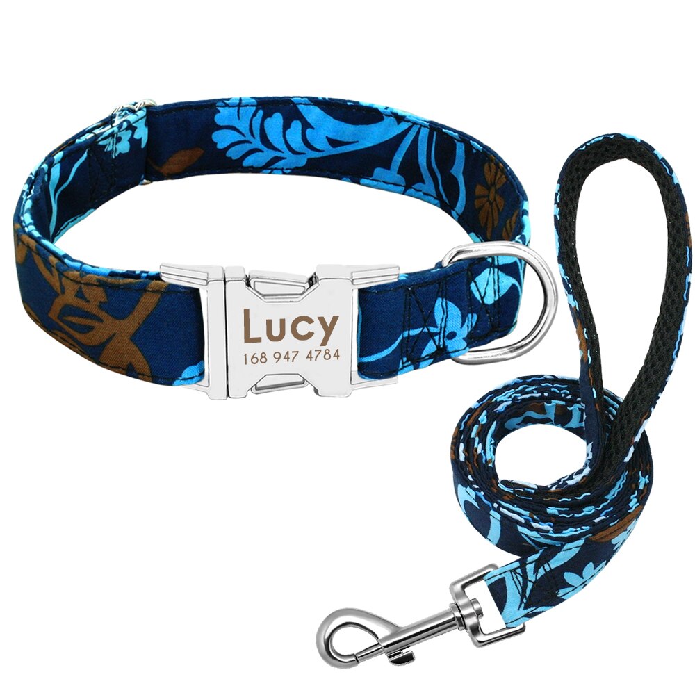 Personalized Dog Collar & Lead, for small to Large breeds