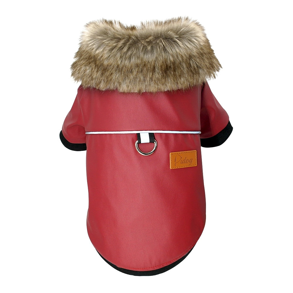 Winter Rain Coat, With Fur Neck and fleece Lining