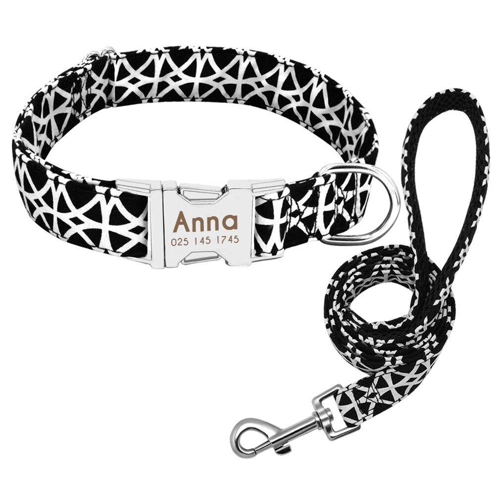 Personalized Dog Collar & Lead, for small to Large breeds