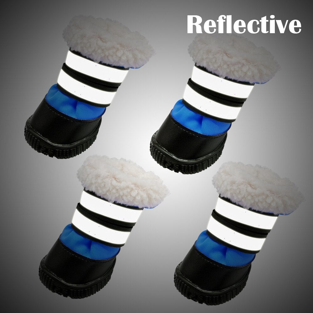 Fleece lined reflective snow boots