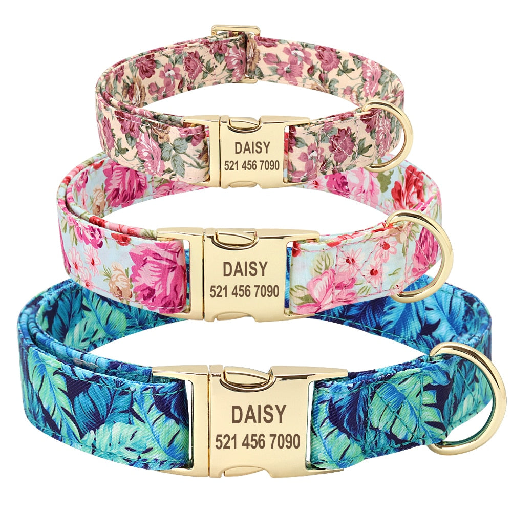 Personalized printed collar, with engraving, for small to large breeds