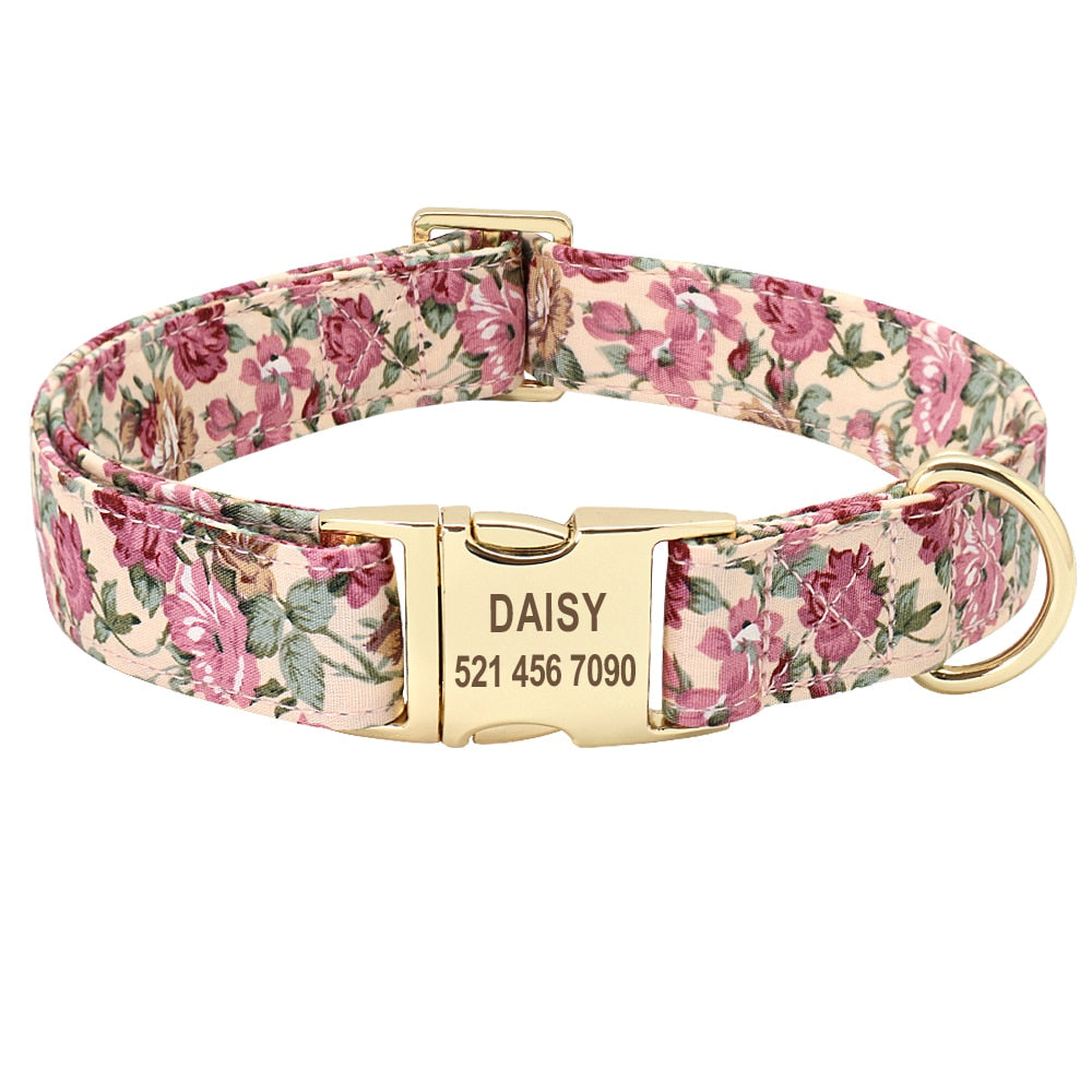 Personalized printed collar, with engraving, for small to large breeds