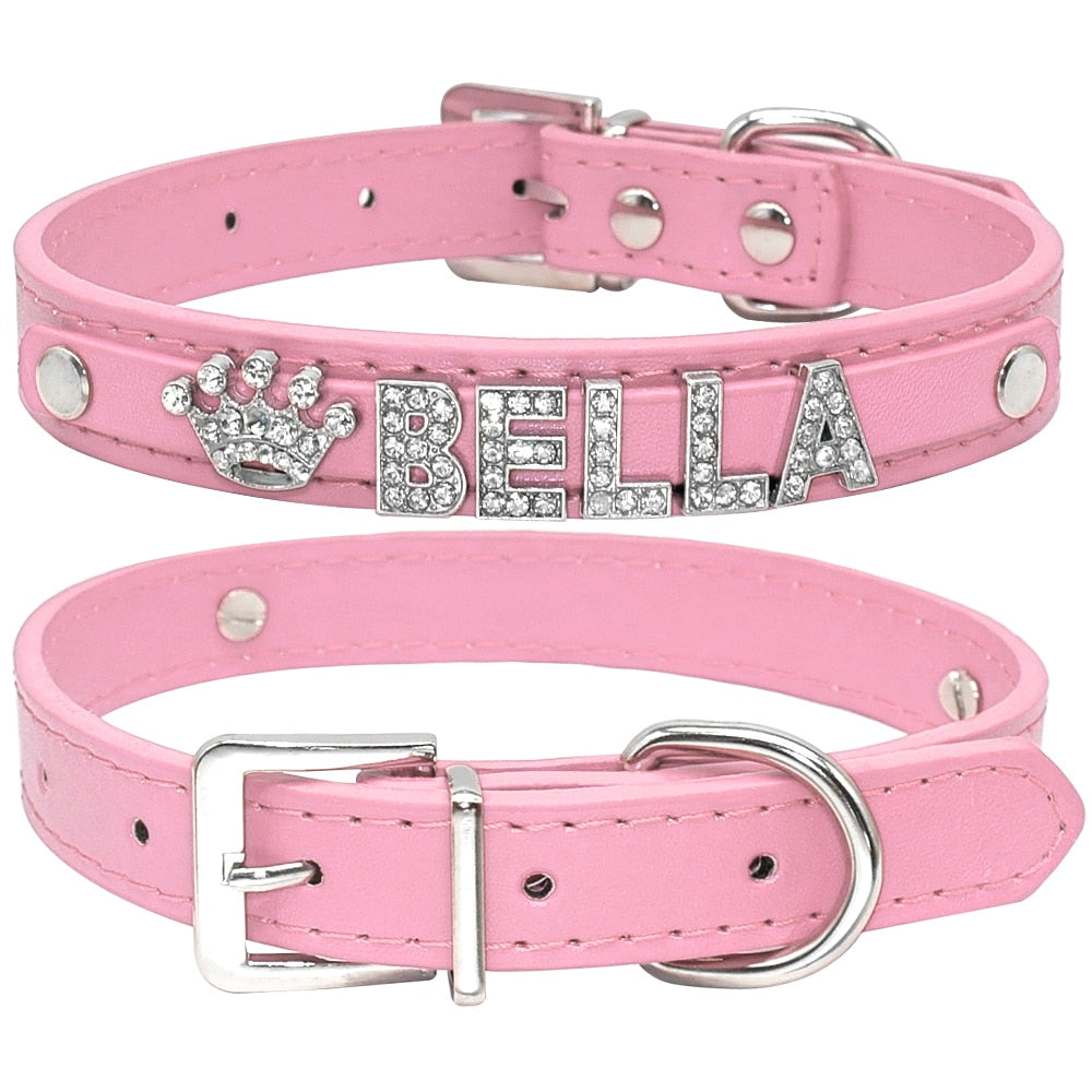 Personalized Rhinestone Puppy Collar, for Small Dogs