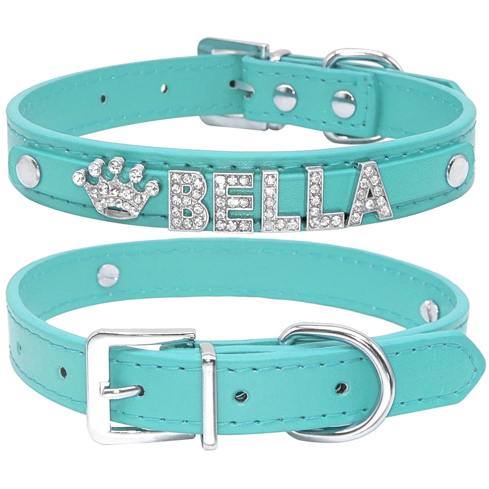 Personalized Rhinestone Puppy Collar, for Small Dogs