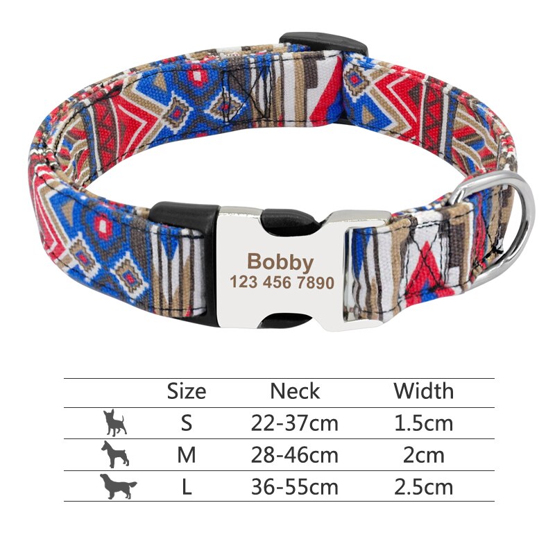 Personalized dog collar, for small to medium breeds