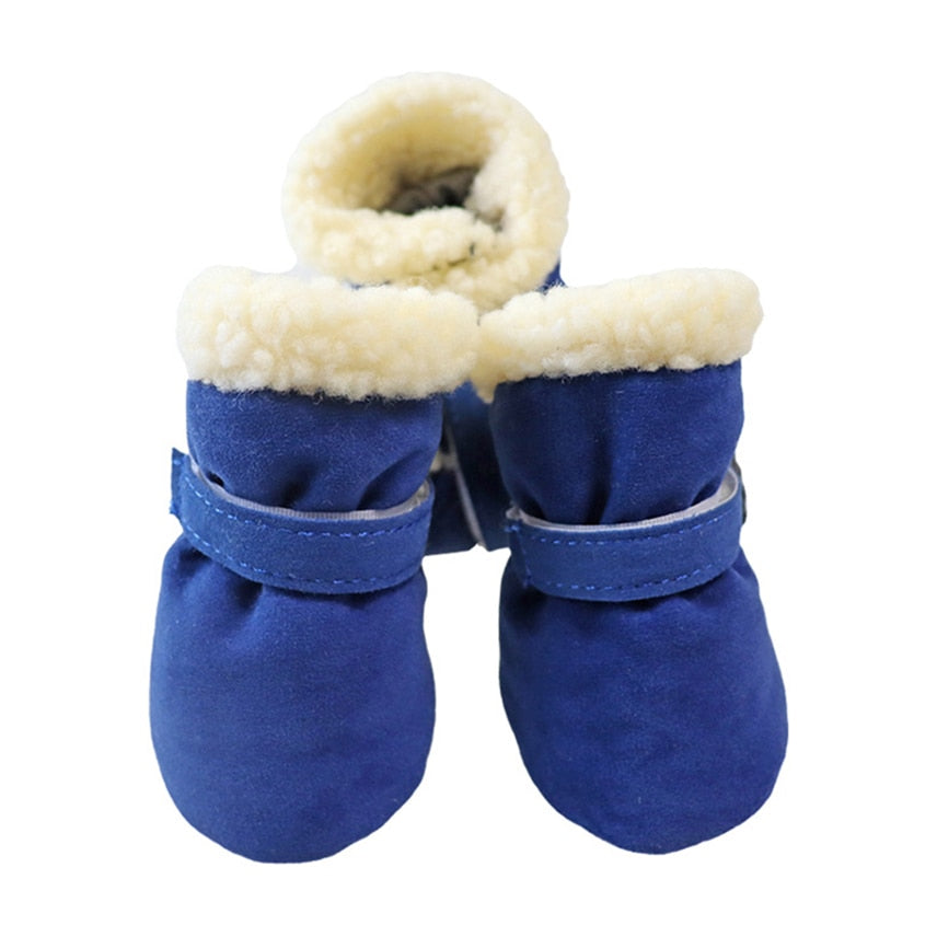 Fleece Lined Boots With Velcro Strap