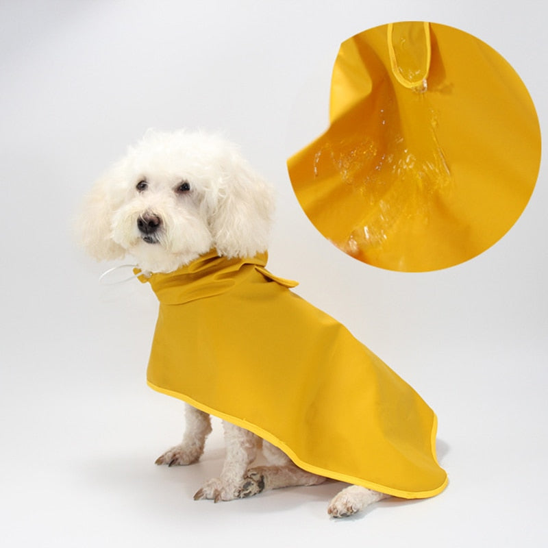 Yellow Rain Coat, Poncho Style, With Little Clear Cap