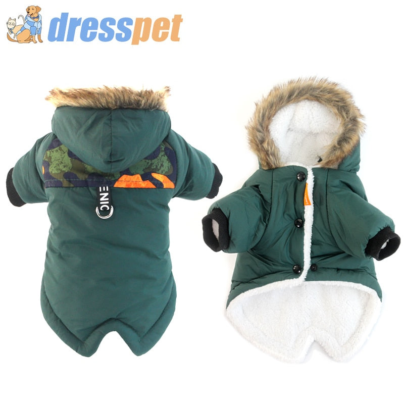 Winter Rain Coat, With Fur Hood, Fluffy Lining & Hoock For Lead