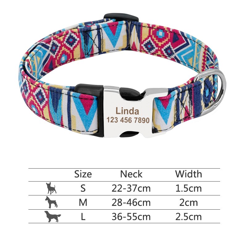 Personalized dog collar, for small to medium breeds