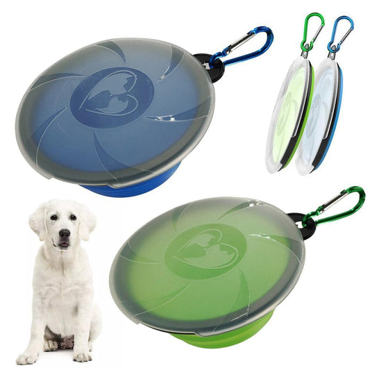 Collapsible Dog Bowl, With Lid