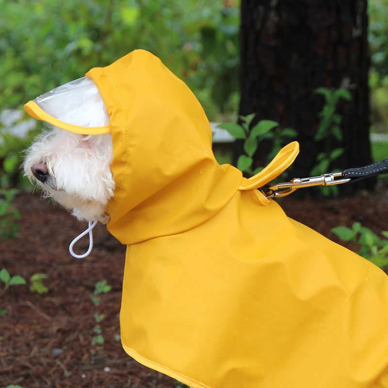 Yellow Rain Coat, Poncho Style, With Little Clear Cap