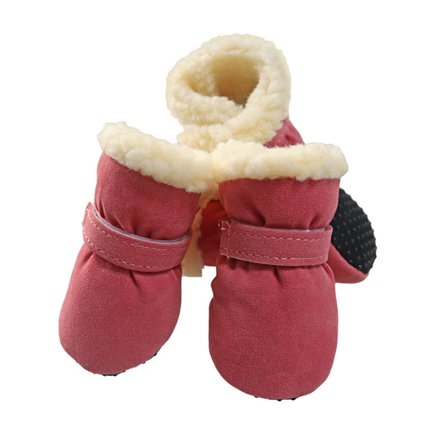 Fleece Lined Boots With Velcro Strap