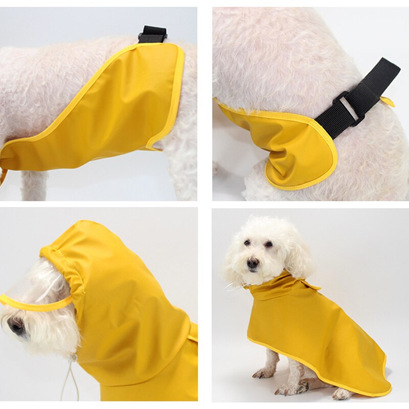 Yellow Rain Coat, Poncho Style, With Little Clear Cap