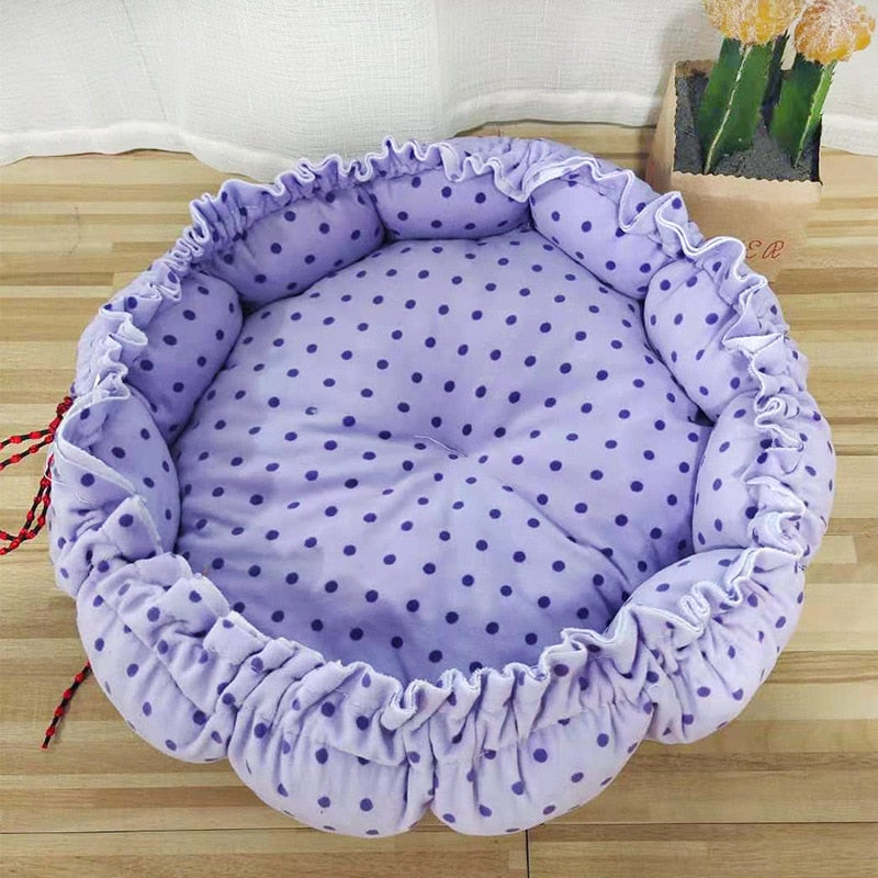 Round Plush Bed, With Adgustable Sides