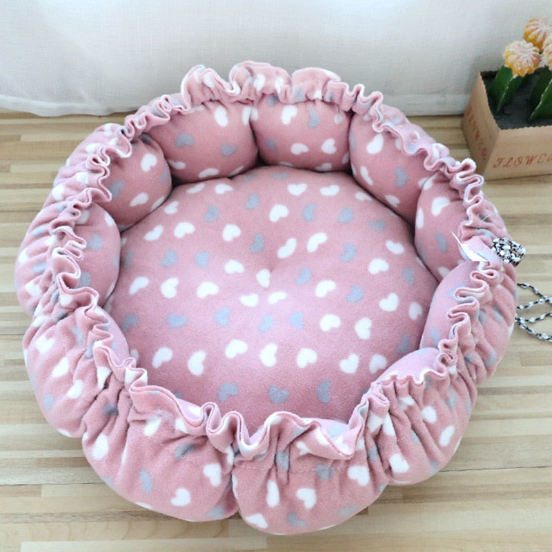 Round Plush Bed, With Adgustable Sides