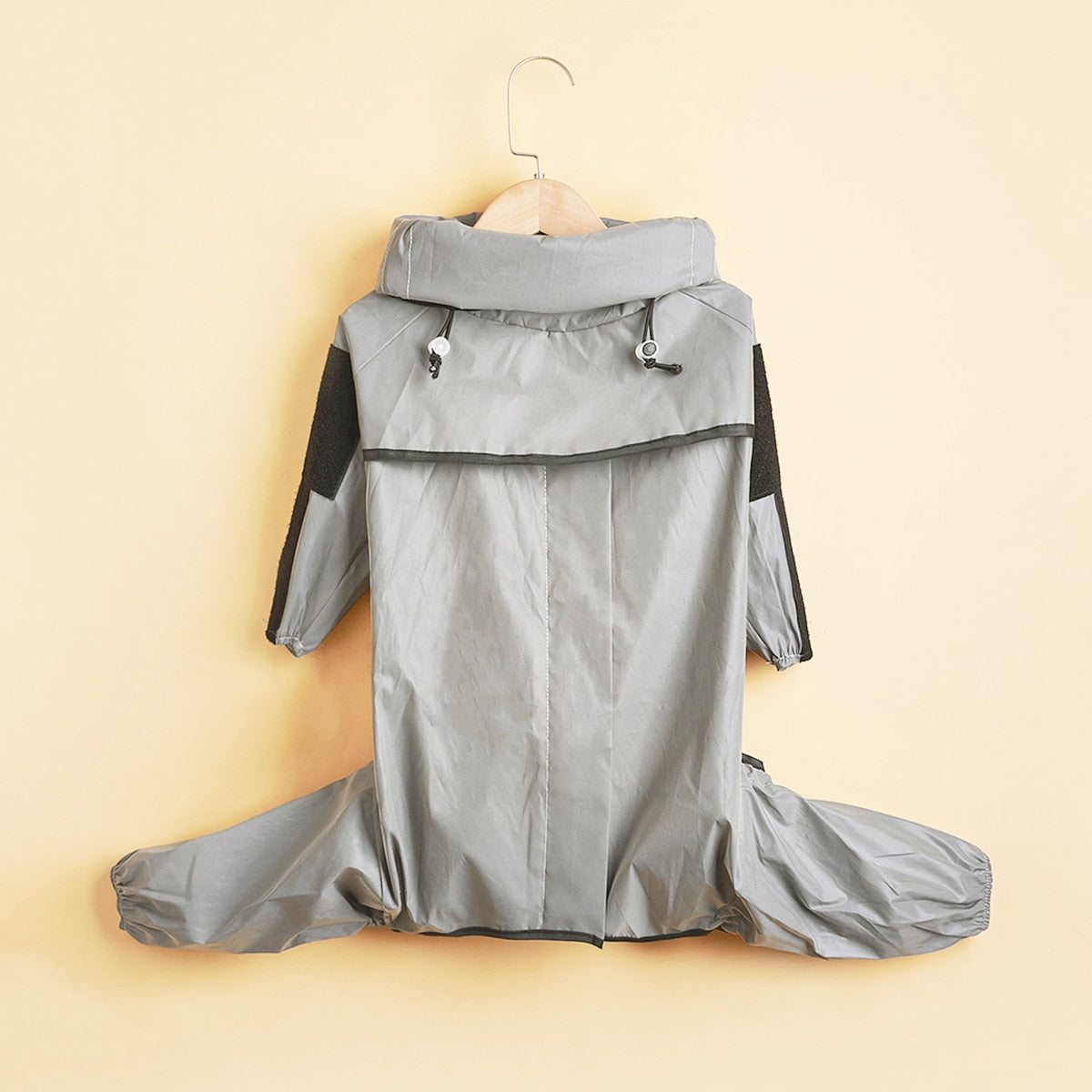 Gray Rain Coat, Jumpsuit Style, With Velcro labels Optional, Large Breeds