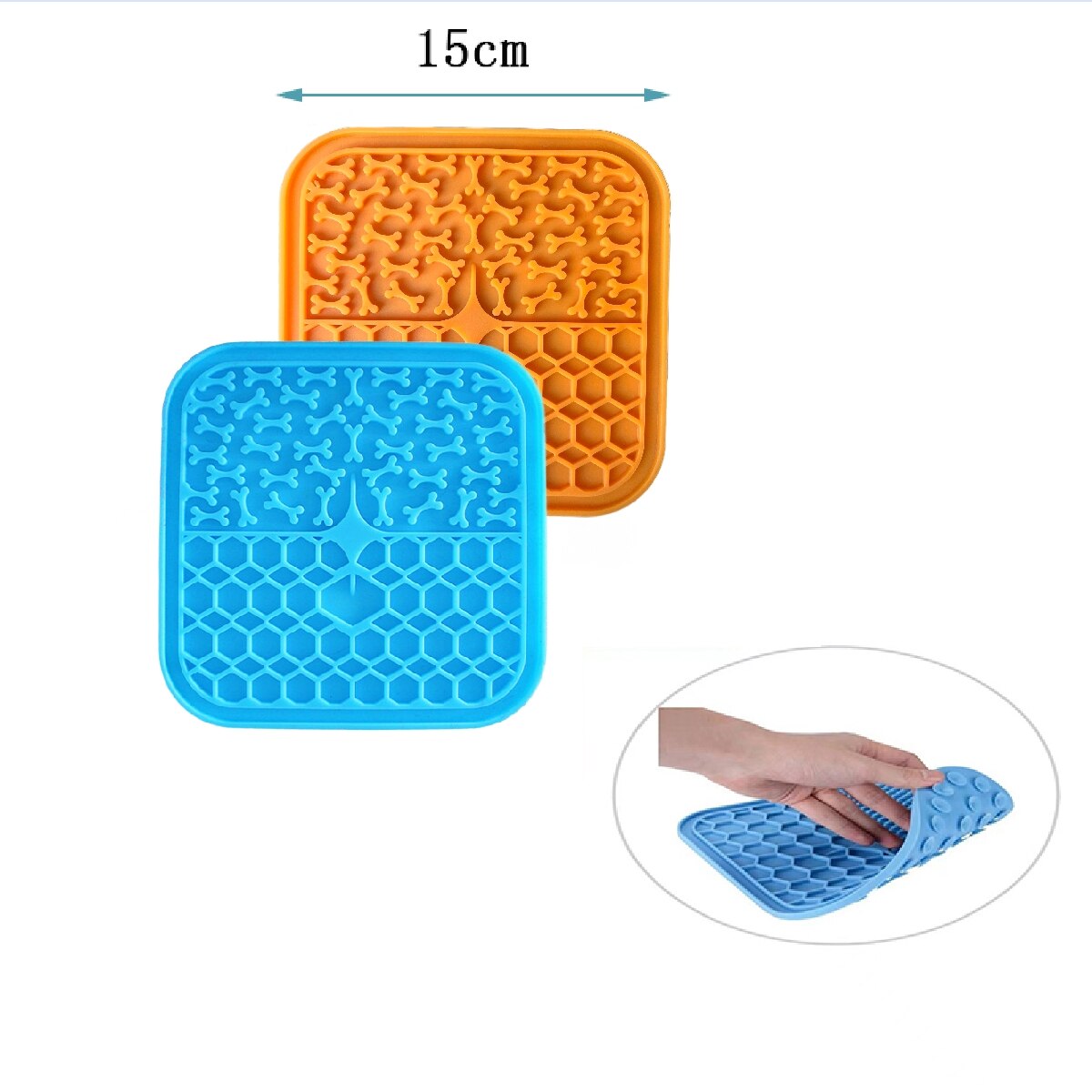 Square Silicone Licking Mat & Scraper, For small breeds