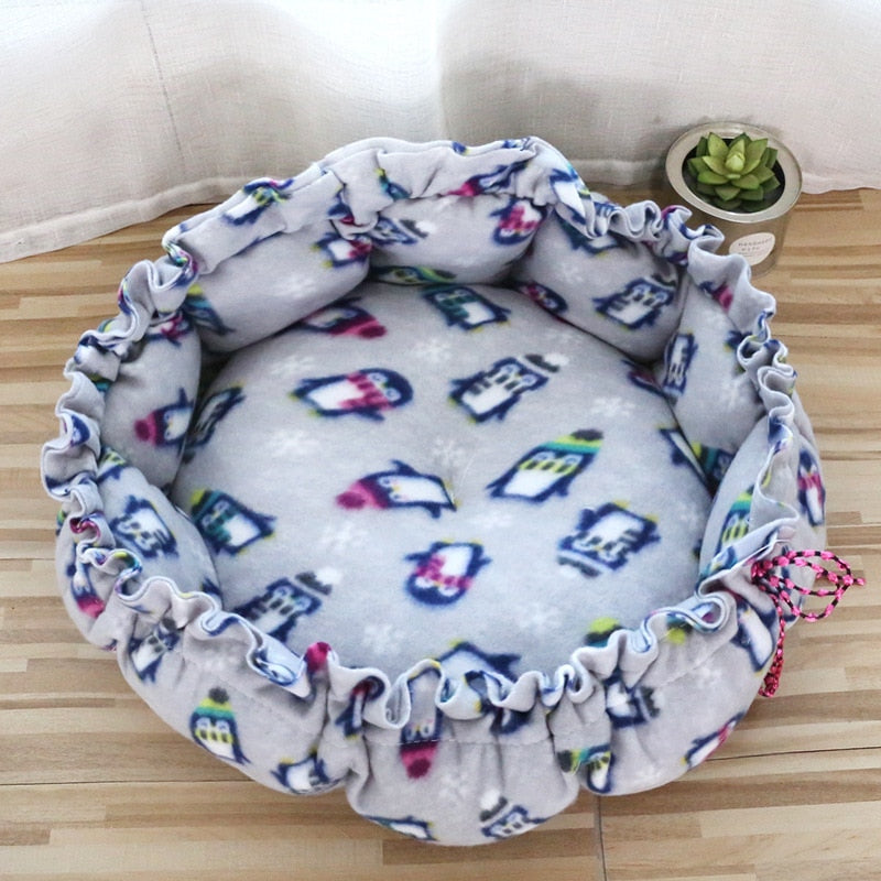 Round Plush Bed, With Adgustable Sides