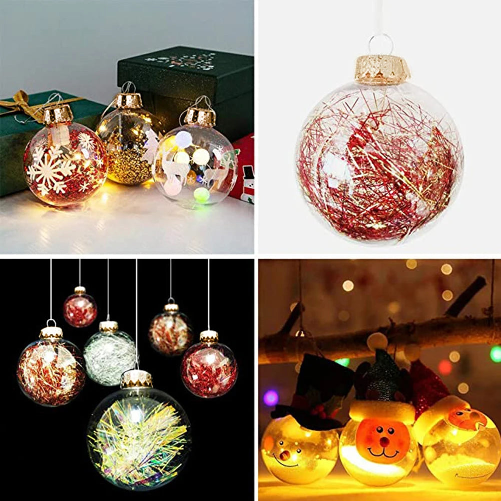 12pcs 6/8/10CM Christmas Transparent Ball