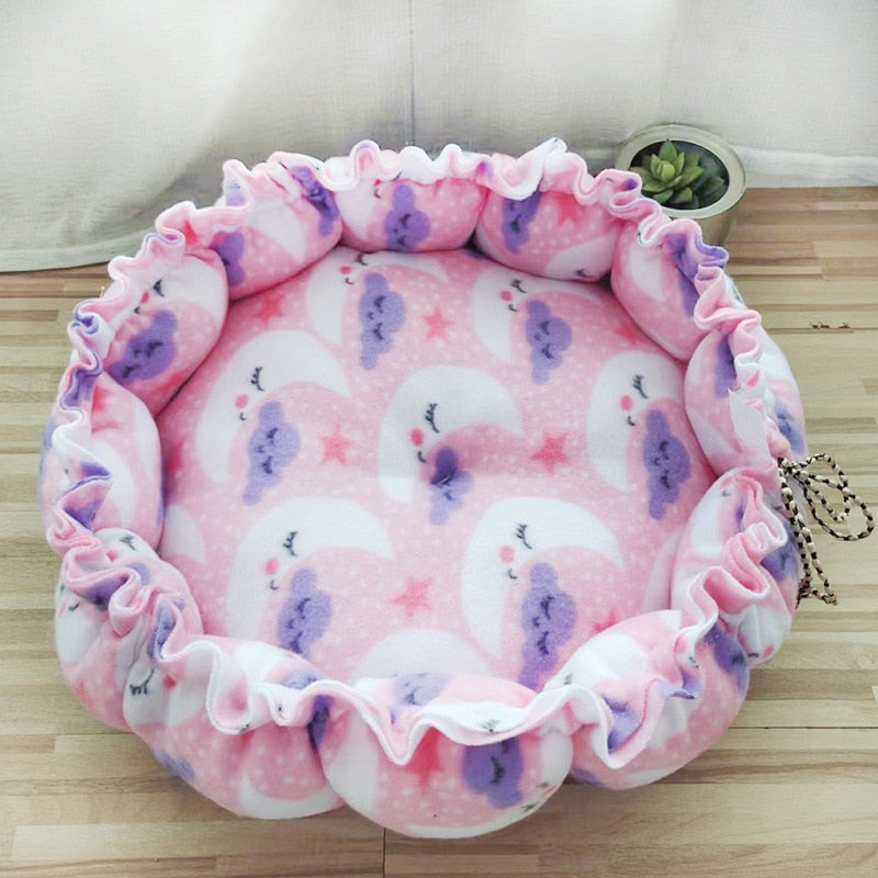 Round Plush Bed, With Adgustable Sides