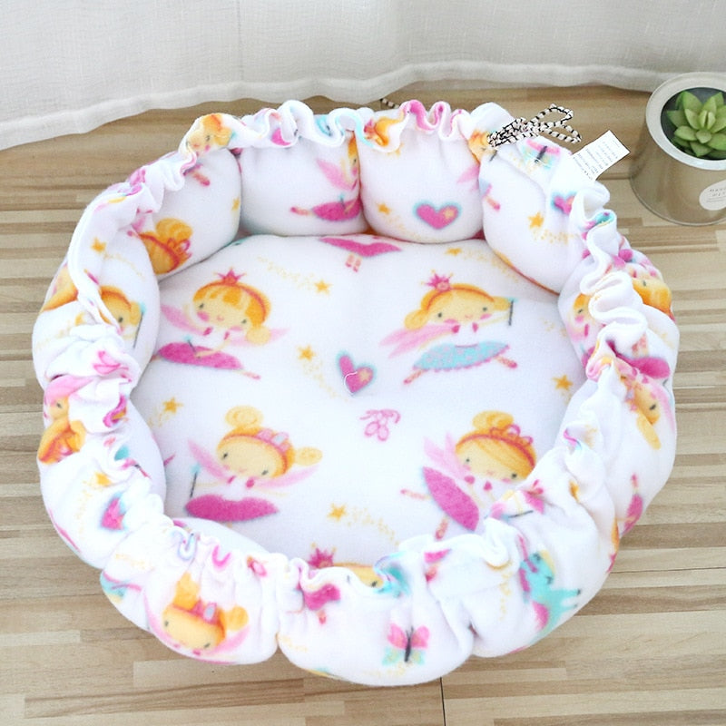 Round Plush Bed, With Adgustable Sides