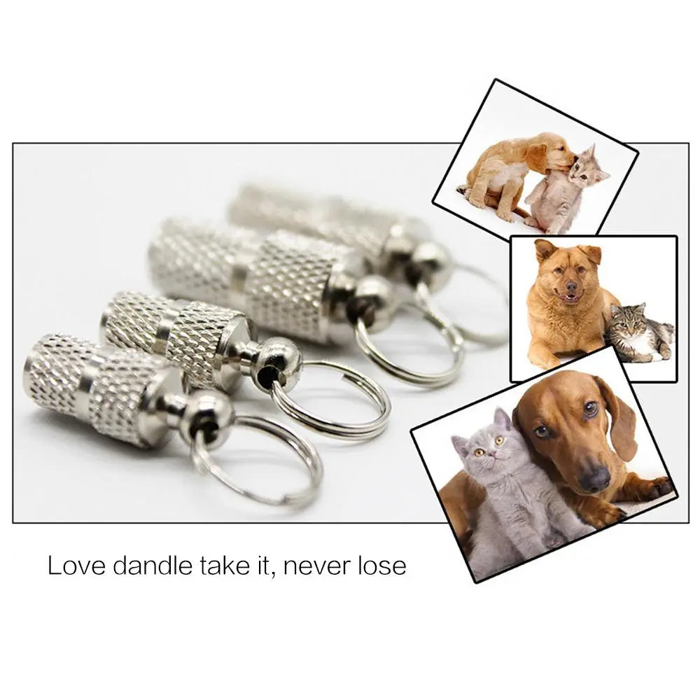 1-4PCS Silver Tube Style ID Tag