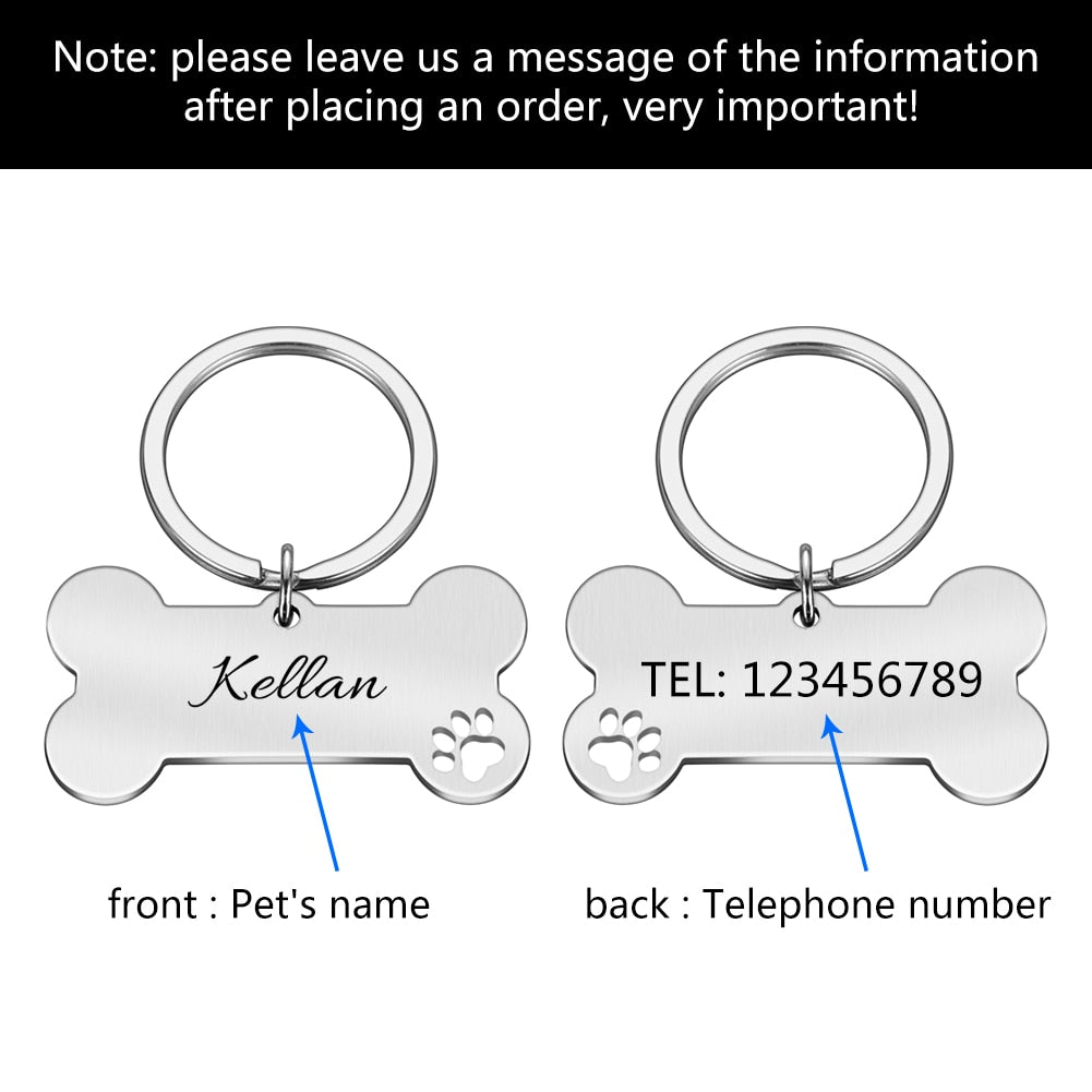 Personalized Bone Shape ID Tag