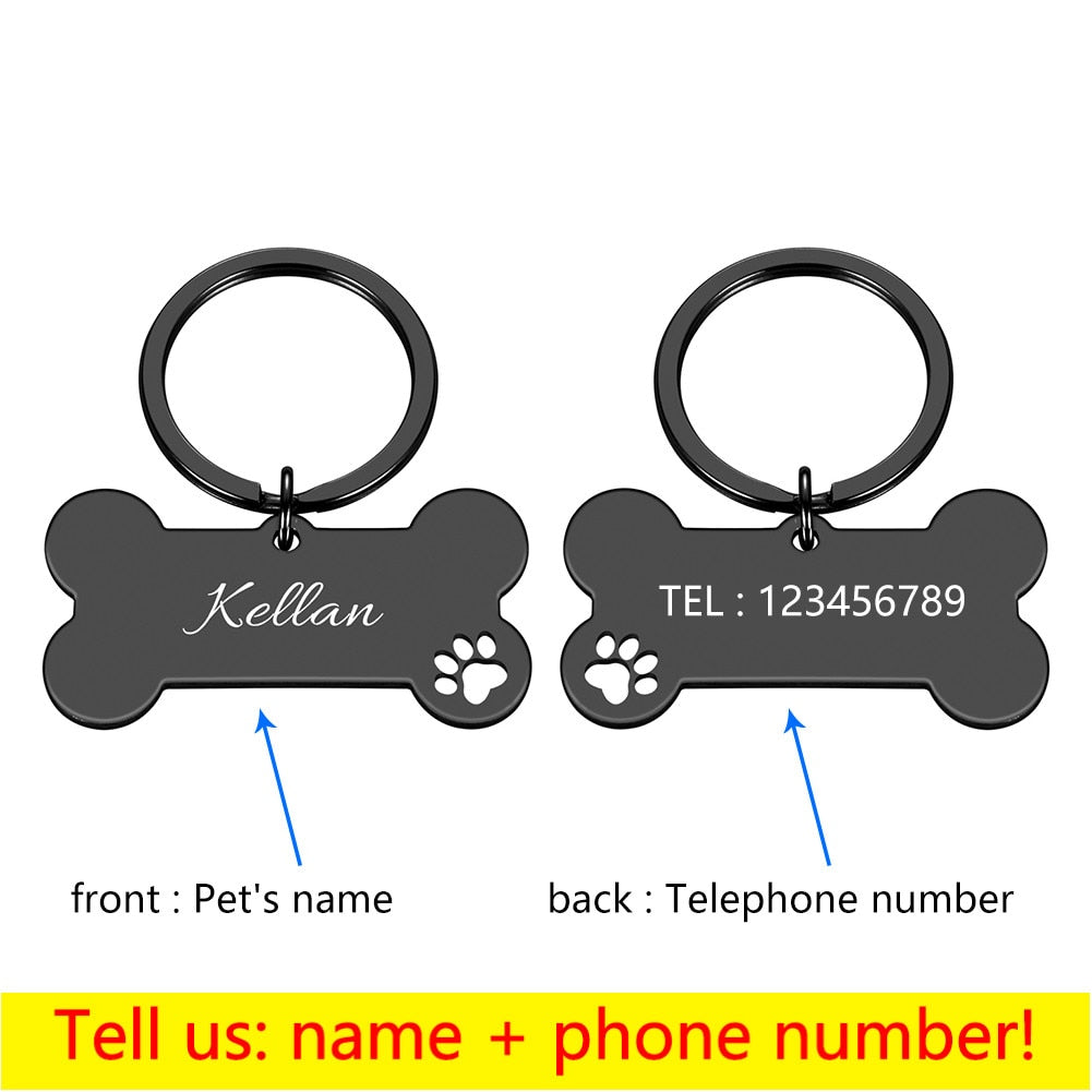 Personalized Bone Shape ID Tag