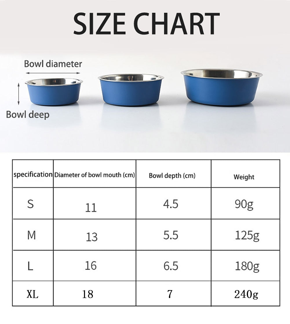 Stainless Steel Dog Bowls, Non-slip Bace