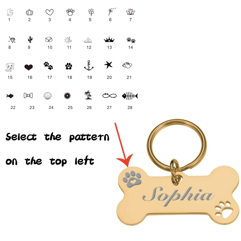 Personalized Bone Shape ID Tag