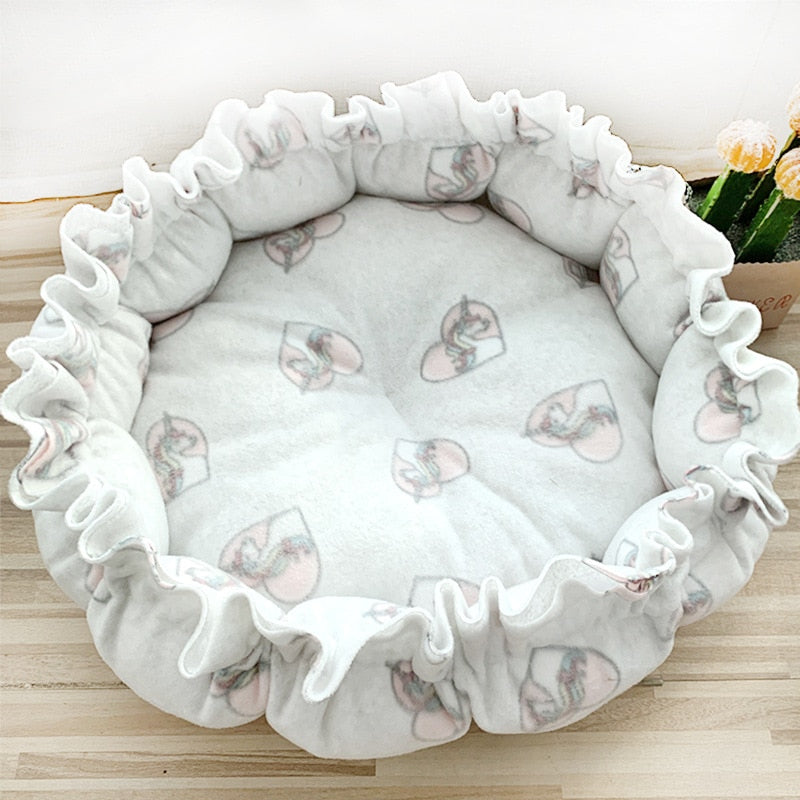 Round Plush Bed, With Adgustable Sides