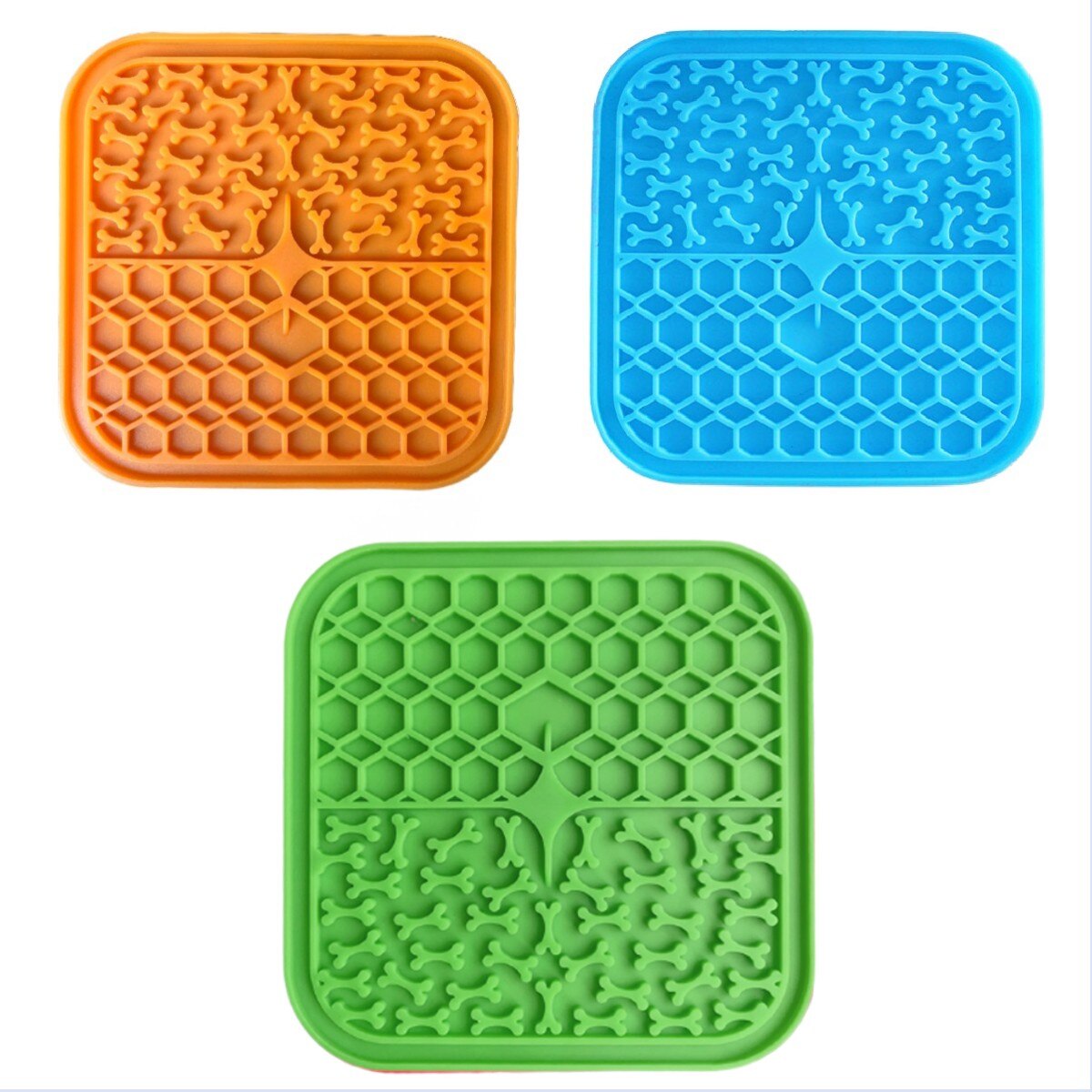 Square Silicone Licking Mat & Scraper, For small breeds