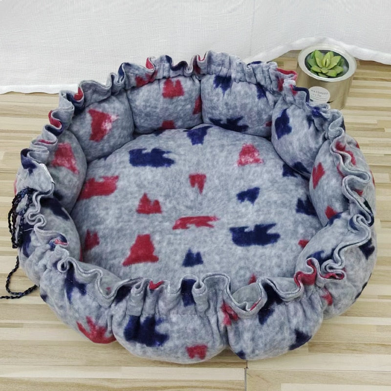 Round Plush Bed, With Adgustable Sides