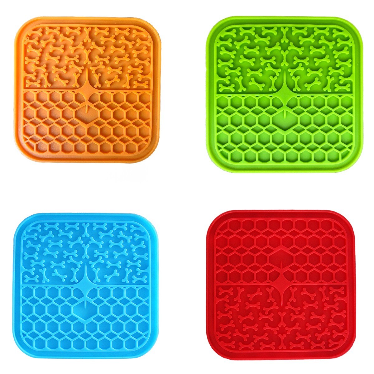 Square Silicone Licking Mat & Scraper, For small breeds