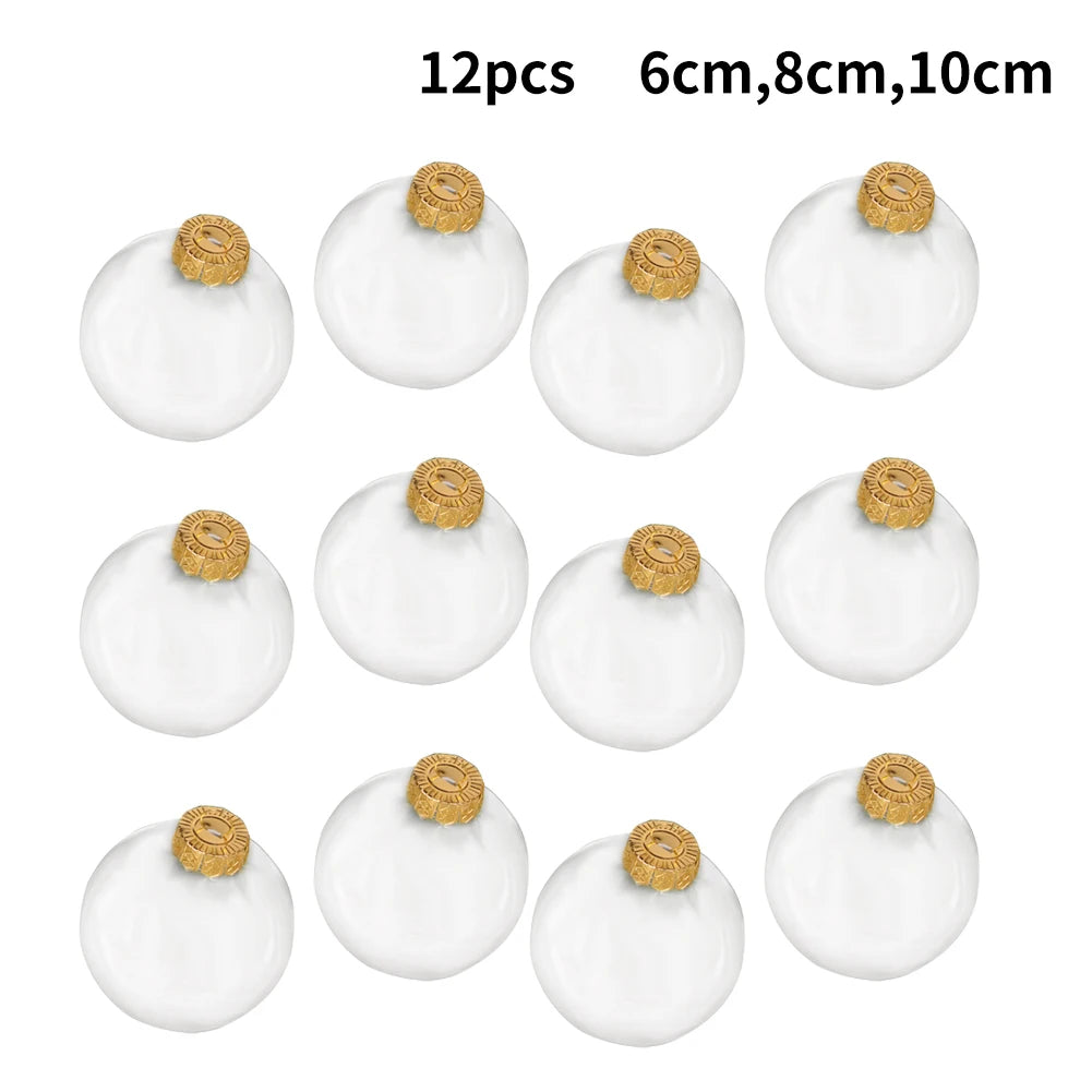 12pcs 6/8/10CM Christmas Transparent Ball